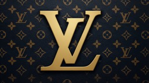 Gold LV Initials Typography