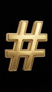 Gold Metallic Hashtag