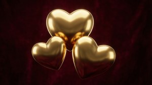 Gold Metallic Hearts
