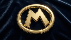 Gold Metallic Mario Logo