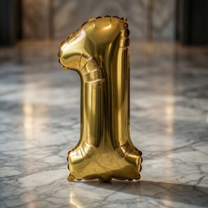 Gold Number Balloon