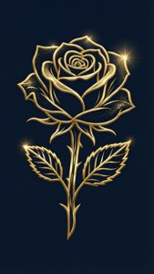 Gold Rose Outline