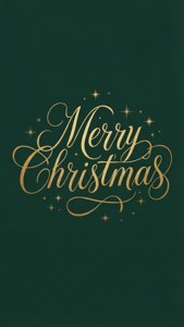 Gold Script Merry Christmas