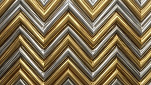 Gold Silver Metallic Chevron