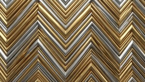 Gold Silver Metallic Chevron