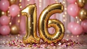 Gold Sixteen Balloon Party