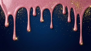 Gold Sparkle Pink Drip