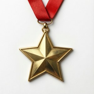 Gold Star Ribbon Badge