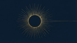 Gold Sunburst Dashed Circle