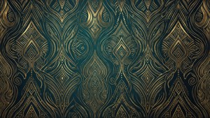 Gold Teal Tribal Luxury