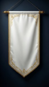 Gold Trim White Banner