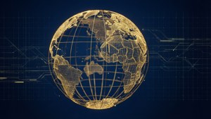 Gold Wireframe Globe