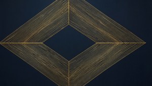 Gold Wireframe Parallelogram