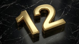 Golden 12 on Marble