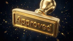 Golden 3D Approved Stamp