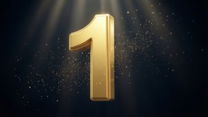 Golden 3D Number 1