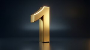 Golden 3D Number One