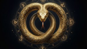 Golden Alchemical Ouroboros