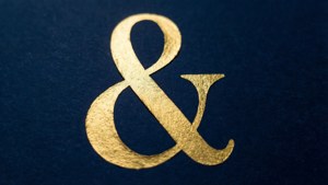 Golden Ampersand on Navy