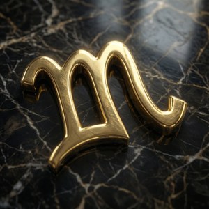 Golden Aquarius on Marble