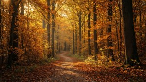 Golden Autumn Forest Path