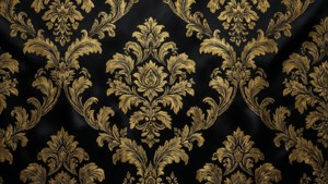 Golden Black Damask Elegance