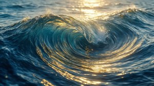 Golden Blue Abstract Waves