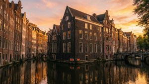 Golden Canal Reflections