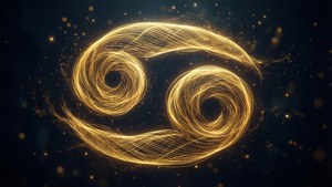 Golden Cancer Symbol Abstract