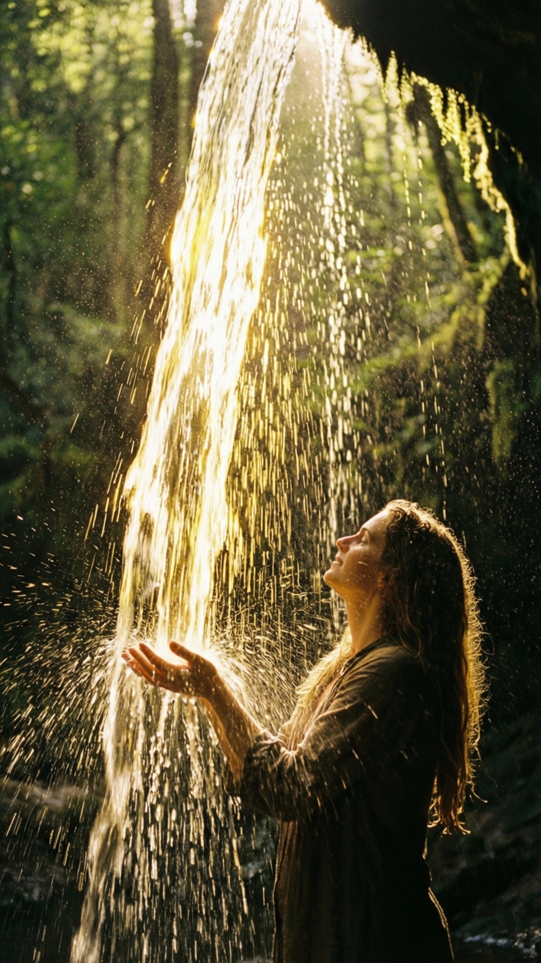Golden Cascade by Wallpapers.art Studio