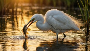 Golden Catch Egret