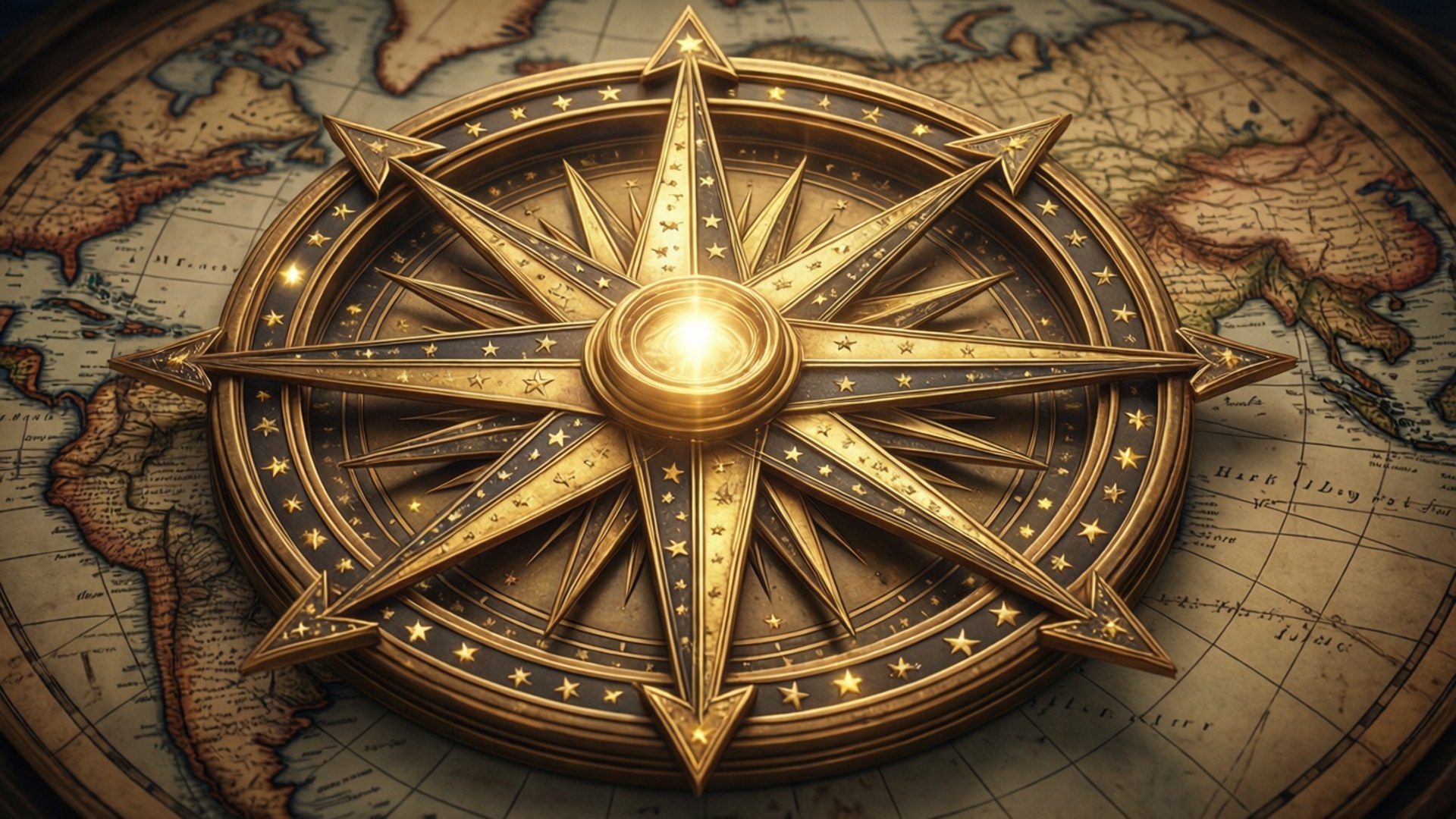 Golden Compass Gratitude by Wallpapers.art Studio