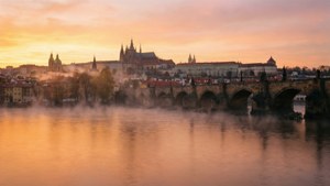 Golden Dawn Over Charles Bridge