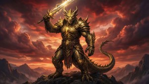 Golden Dragonborn Warrior