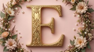 Golden E on Pink