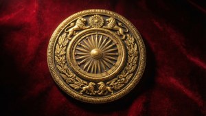 Golden Emblem on Velvet