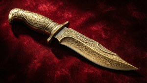 Golden Engraved Gacha Knife