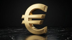 Golden Euro on Marble