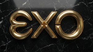 Golden Exo Logo on Marble
