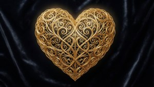 Golden Filigree Heart