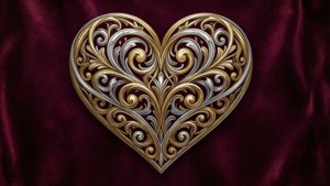 Golden Filigree Heart