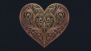 Golden Filigree Heart