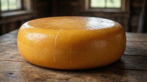 Golden Gouda on Wood