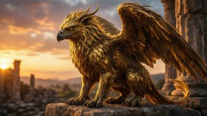 Golden Griffin at Sunset