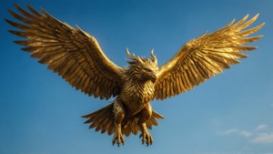 Golden Griffin Soaring