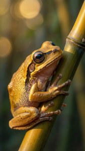 Golden Grip on Bamboo