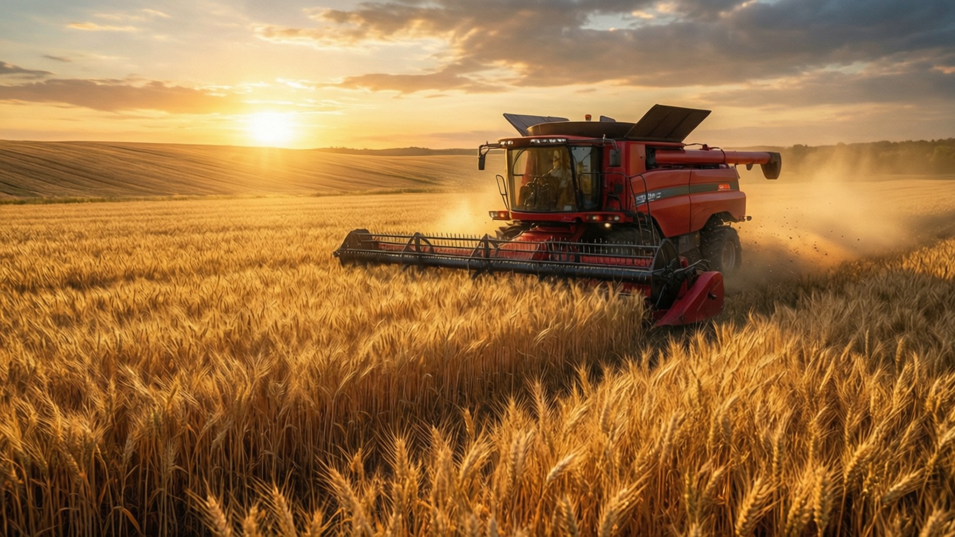 Golden Harvest Sunset by Wallpapers.art Studio