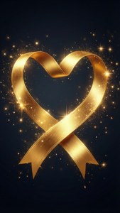 Golden Heart Ribbon