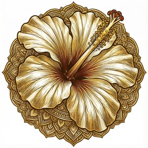 Golden Hibiscus Mandala