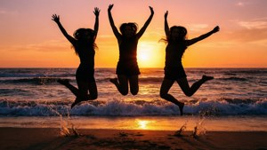Golden Hour Beach Jump